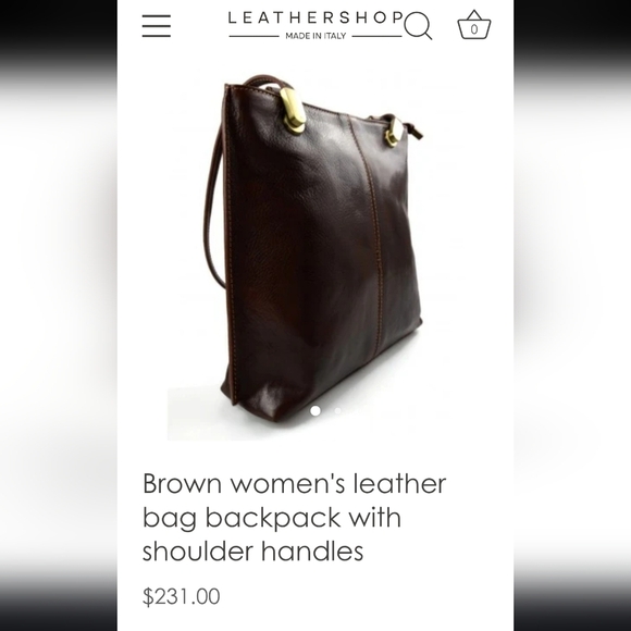 Leather Shop Made In Italy Convertable Brown Tote/Backpack. EUC Genuine Leather - Picture 2 of 15
